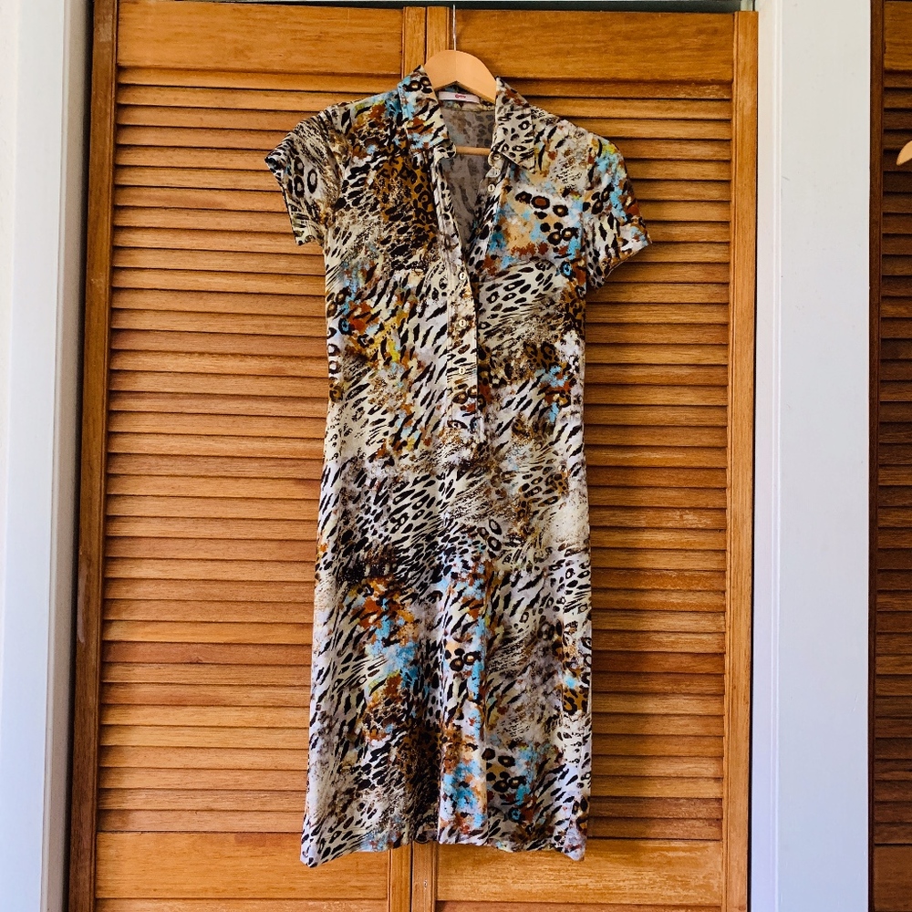 Leggiadro Knit Leopard Print Dress